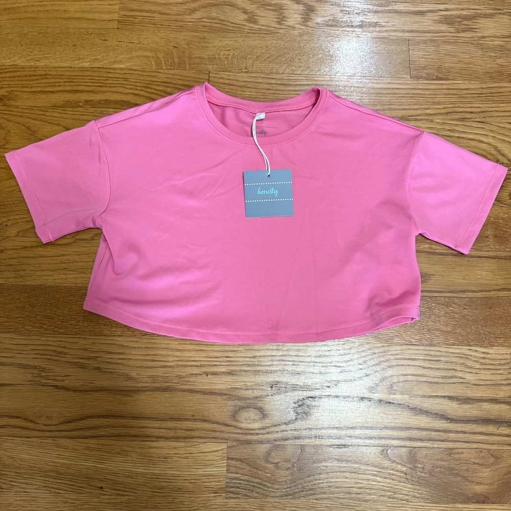 Honesty Light Pink Crop Top‎ Tween Girl's Short Sleeve Casual T-Shirt